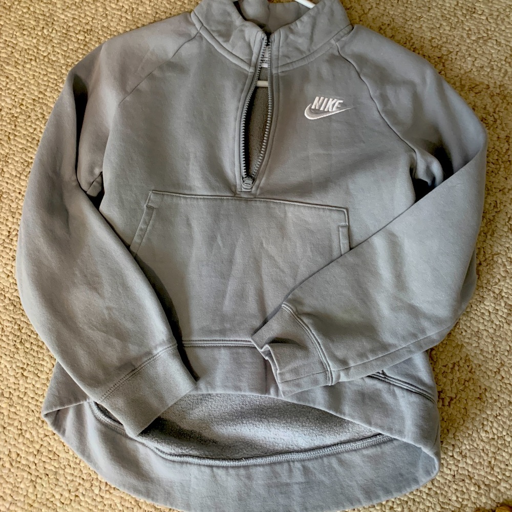 Nike 1/4 Zip Grey Sweatshirt Kids Large